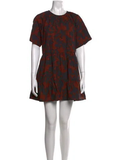 Pre-owned Apiece Apart Floral Print Mini Dress In Black