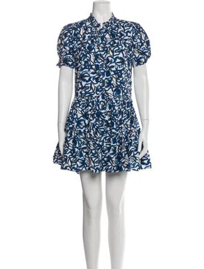 Pre-owned Apiece Apart Floral Print Mini Dress In Blue
