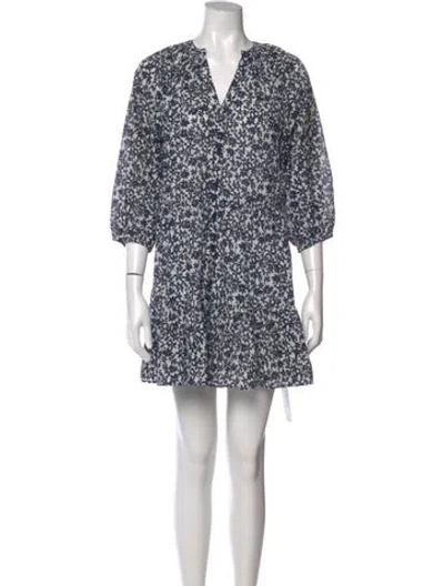 Pre-owned Apiece Apart Floral Print Mini Dress In Blue