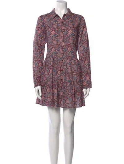Pre-owned Apiece Apart Floral Print Mini Dress In Brown