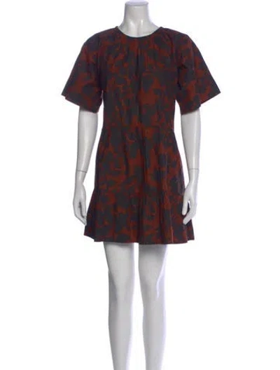 Pre-owned Apiece Apart Floral Print Mini Dress In Brown