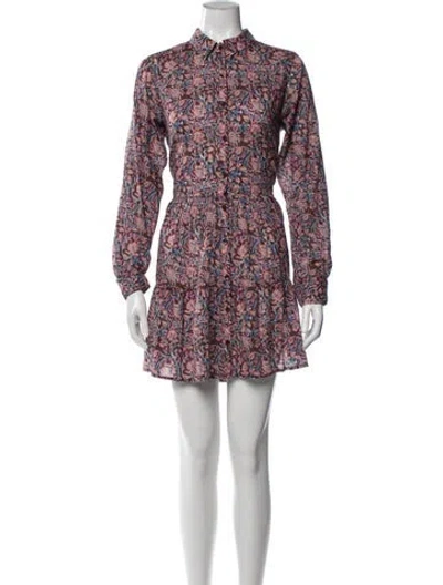 Pre-owned Apiece Apart Floral Print Mini Dress In Brown