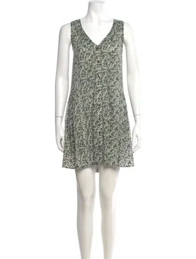 Pre-owned Apiece Apart Floral Print Mini Dress In Green