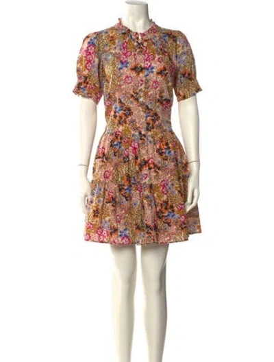 Pre-owned Apiece Apart Floral Print Mini Dress In Neutral