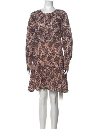 Pre-owned Apiece Apart Floral Print Mini Dress In Neutral