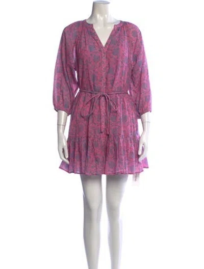 Pre-owned Apiece Apart Floral Print Mini Dress In Pink