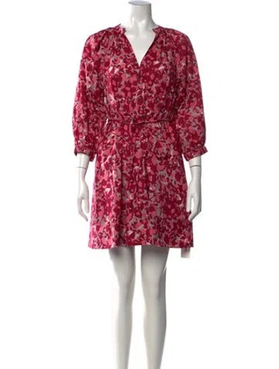 Pre-owned Apiece Apart Floral Print Mini Dress In Pink