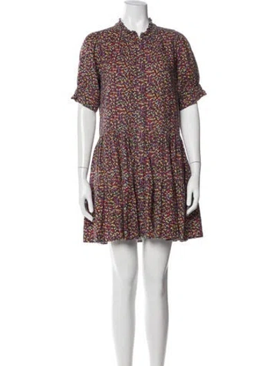 Pre-owned Apiece Apart Floral Print Mini Dress In Red