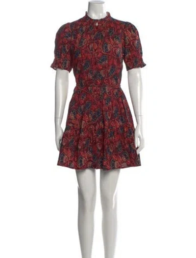 Pre-owned Apiece Apart Floral Print Mini Dress In Red