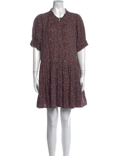 Pre-owned Apiece Apart Floral Print Mini Dress In Red