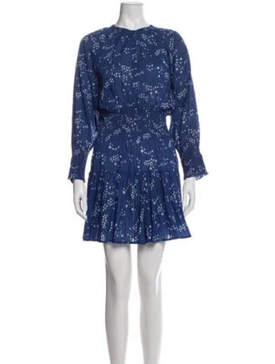 Pre-owned Apiece Apart Floral Print Mini Dress W/ Tags In Blue