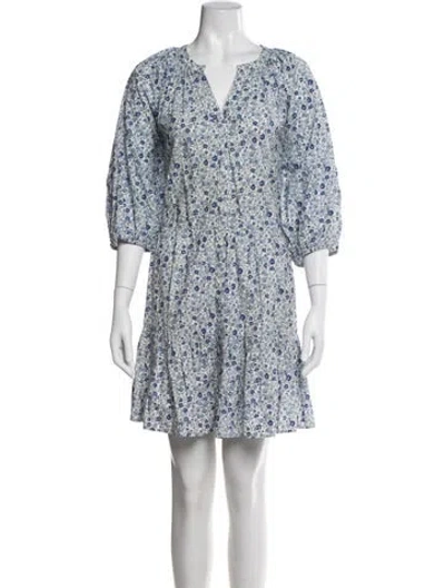 Pre-owned Apiece Apart Floral Print Mini Dress In White