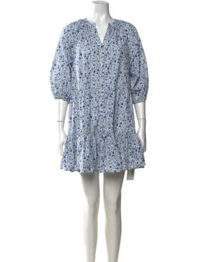 Pre-owned Apiece Apart Floral Print Mini Dress In White