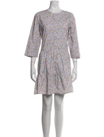 Pre-owned Apiece Apart Floral Print Mini Dress In White