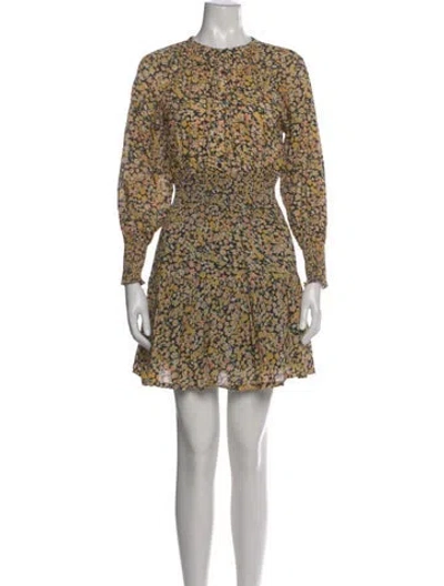 Pre-owned Apiece Apart Floral Print Mini Dress In Yellow