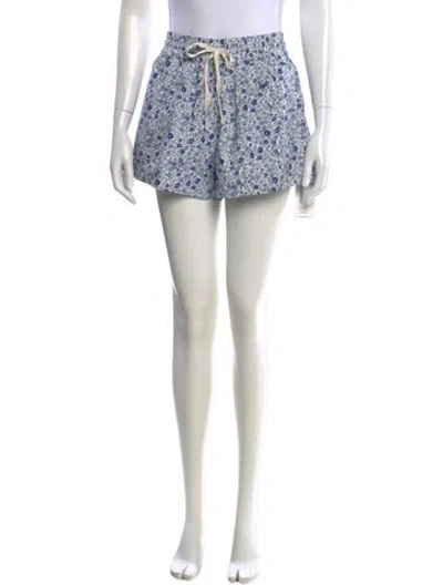 Pre-owned Apiece Apart Floral Print Mini Shorts In Blue