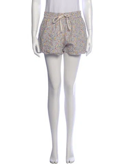 Pre-owned Apiece Apart Floral Print Mini Shorts In Green