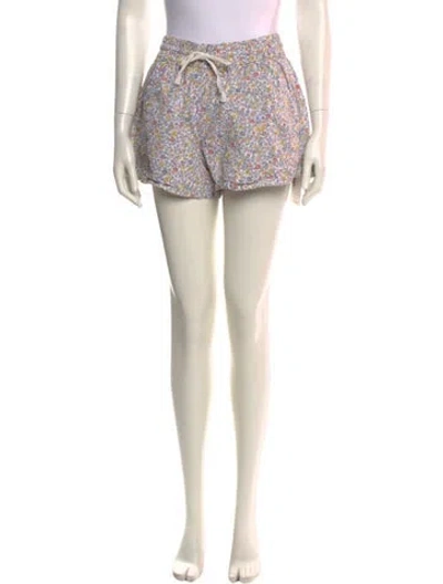 Pre-owned Apiece Apart Floral Print Mini Shorts In Neutral