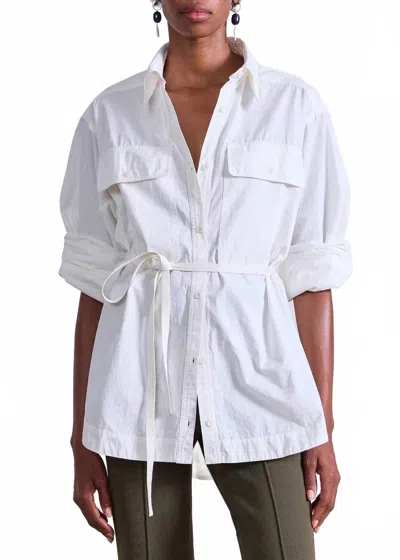Apiece Apart Flowe Oversized Shirt In Cream In White