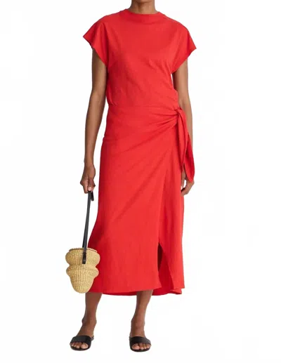 Apiece Apart Fuerte Wrap Dress In Firecracker Red