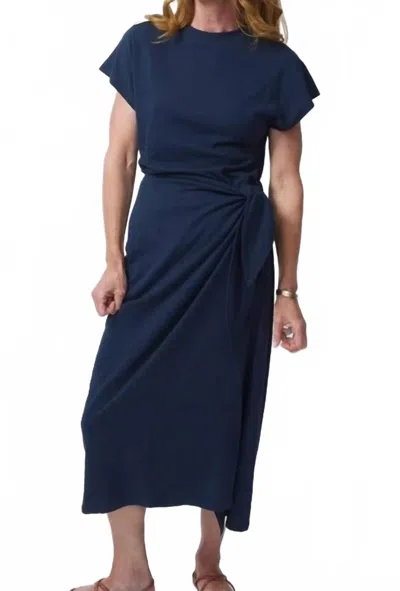 Apiece Apart Fuerte Wrap Dress In Navy In Blue
