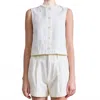 Apiece Apart Godet Crew Neck Tank In Cream In White
