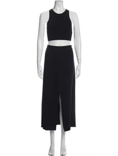 Pre-owned Apiece Apart Grosgrain Trim Skirt Suit In Black