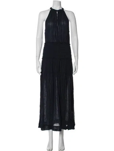 Pre-owned Apiece Apart Halterneck Long Dress In Blue