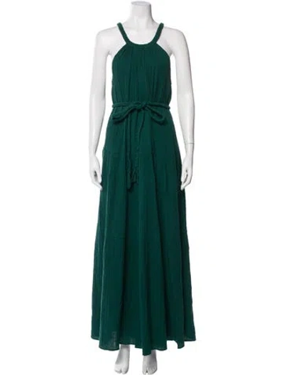 Pre-owned Apiece Apart Halterneck Long Dress In Green