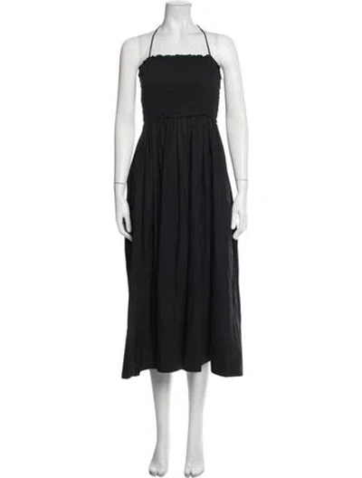 Pre-owned Apiece Apart Halterneck Midi Length Dress In Black