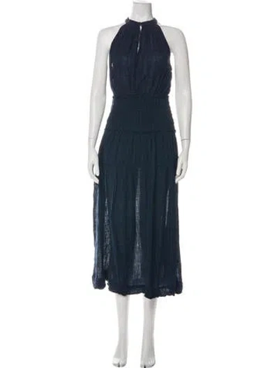 Pre-owned Apiece Apart Halterneck Midi Length Dress In Multi