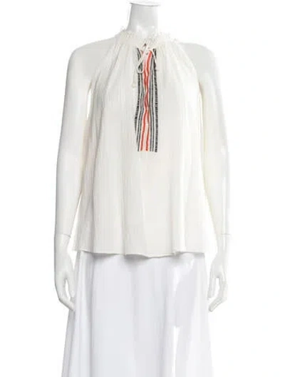 Pre-owned Apiece Apart Halterneck Sleeveless Blouse In White