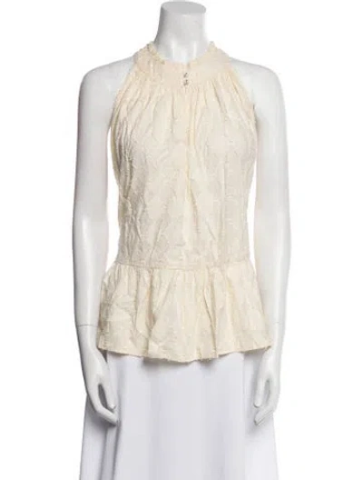 Pre-owned Apiece Apart Halterneck Sleeveless Blouse In Yellow