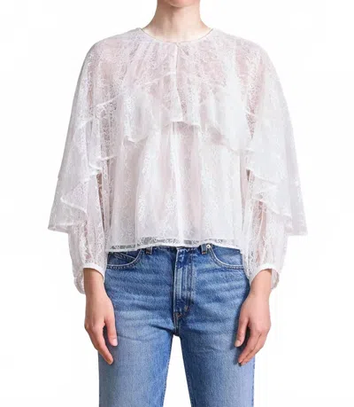 Apiece Apart Hazan Ruffle Top In Cream In White