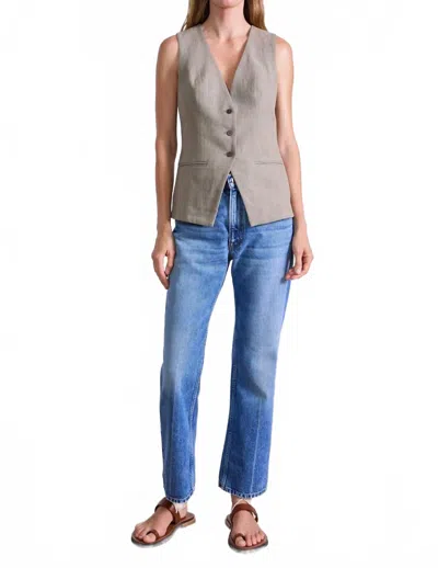 Apiece Apart Helena V-neck Vest In Moss In Pink