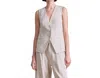 Apiece Apart Helena V-neck Vest In Striped Flax In Multi