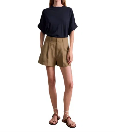 Apiece Apart High Waist Short Bari Short In Oak In Brown
