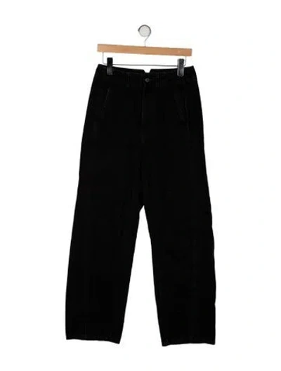 Pre-owned Apiece Apart High-rise Straight Leg Jeans In Black