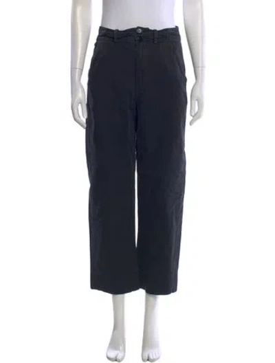 Pre-owned Apiece Apart High-rise Straight Leg Jeans In Black
