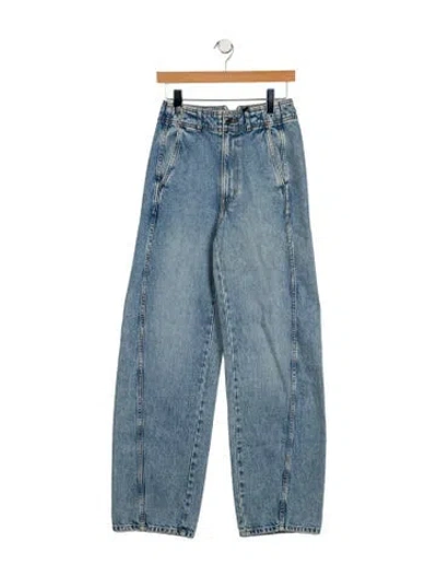 Pre-owned Apiece Apart High-rise Straight Leg Jeans In Blue