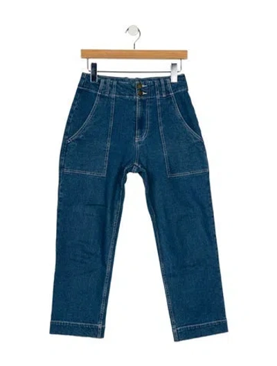 Pre-owned Apiece Apart High-rise Straight Leg Jeans In Blue