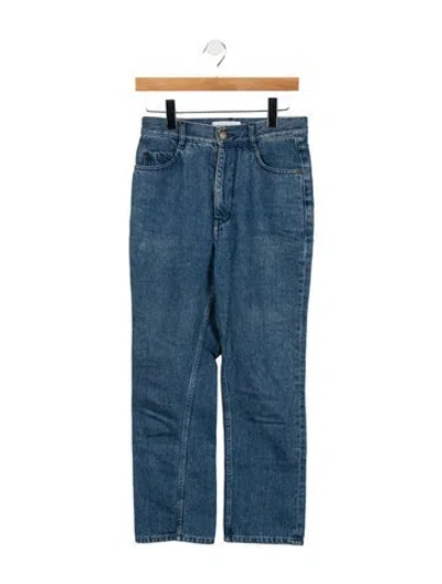 Pre-owned Apiece Apart High-rise Straight Leg Jeans In Blue