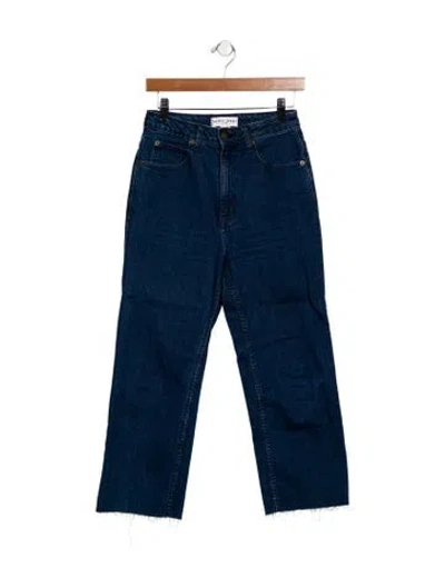 Pre-owned Apiece Apart High-rise Straight Leg Jeans In Blue