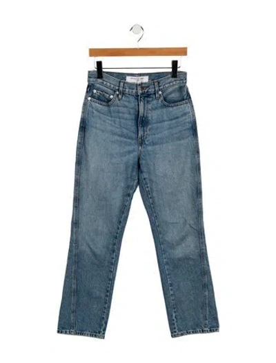 Pre-owned Apiece Apart High-rise Straight Leg Jeans In Blue