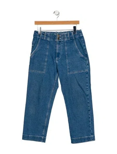 Pre-owned Apiece Apart High-rise Straight Leg Jeans In Blue