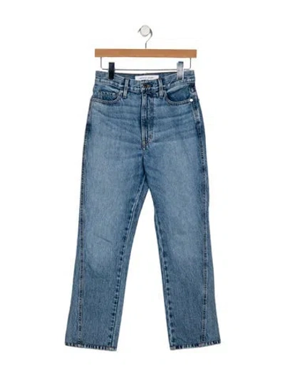 Pre-owned Apiece Apart High-rise Straight Leg Jeans In Blue