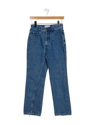 Pre-owned Apiece Apart High-rise Straight Leg Jeans In Blue