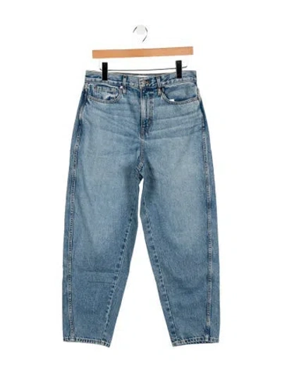 Pre-owned Apiece Apart High-rise Straight Leg Jeans In Blue