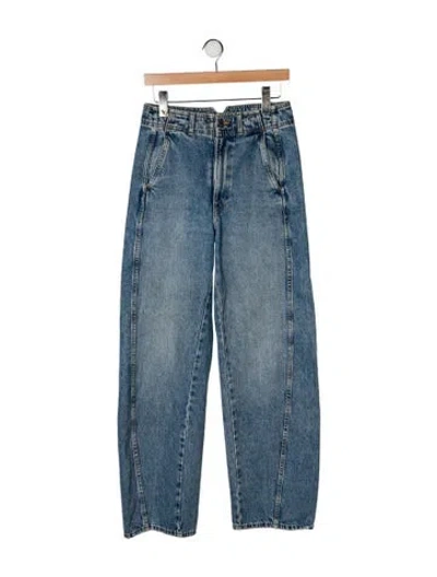 Pre-owned Apiece Apart High-rise Straight Leg Jeans In Blue