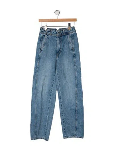 Pre-owned Apiece Apart High-rise Straight Leg Jeans In Blue